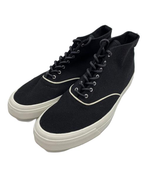 HOMME PLISSE ISSEY MIYAKE（オム プリッセ イッセイ ミヤケ）HOMME PLISSE ISSEY MIYAKE (オム プリッセ イッセイ ミヤケ) WAKOUWA (ワクワ) ×WAKOUWA デッキシューズ ブラック サイズ:28の古着・服飾アイテム