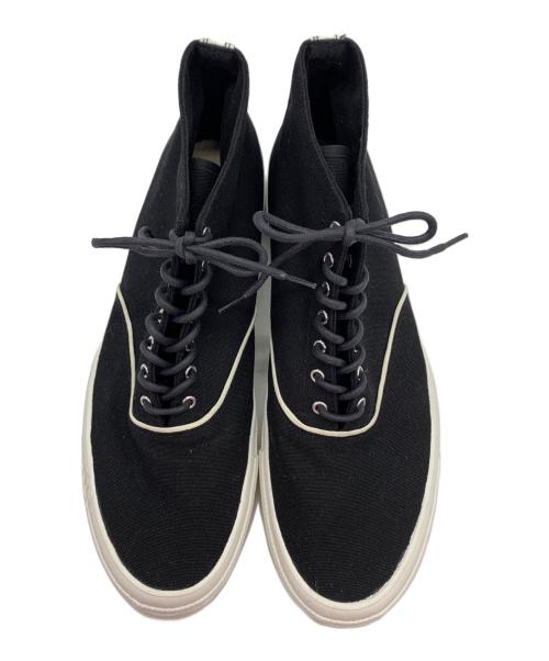 HOMME PLISSE ISSEY MIYAKE（オム プリッセ イッセイ ミヤケ）HOMME PLISSE ISSEY MIYAKE (オム プリッセ イッセイ ミヤケ) WAKOUWA (ワクワ) ×WAKOUWA デッキシューズ ブラック サイズ:28の古着・服飾アイテム