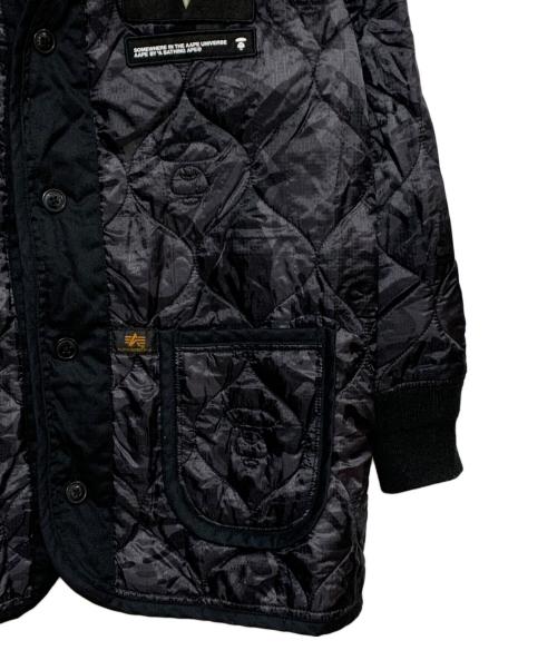 Aape BY A BATHING APE（エーエイプ バイ アベイシングエイプ）AAPE BY A BATHING APE (エーエイプ バイ アベイシングエイプ) ALPHA (アルファ) キルティングジャケット ブラック サイズ:Mの古着・服飾アイテム