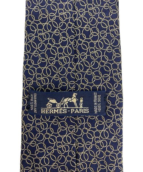 HERMES（エルメス）HERMES (エルメス) シルクネクタイ ネイビー サイズ:表記無しの古着・服飾アイテム