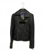 BURBERRY BLUE LABELバーバリーロンドンブルーレーベル）の古着「ラムレザージャケット」｜ブラック
