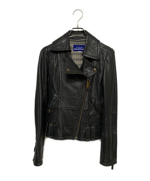 BURBERRY BLUE LABEL（バーバリーロンドンブルーレーベル）BURBERRY BLUE LABEL (バーバリーロンドンブルーレーベル) ラムレザージャケット ブラック サイズ:385の古着・服飾アイテム