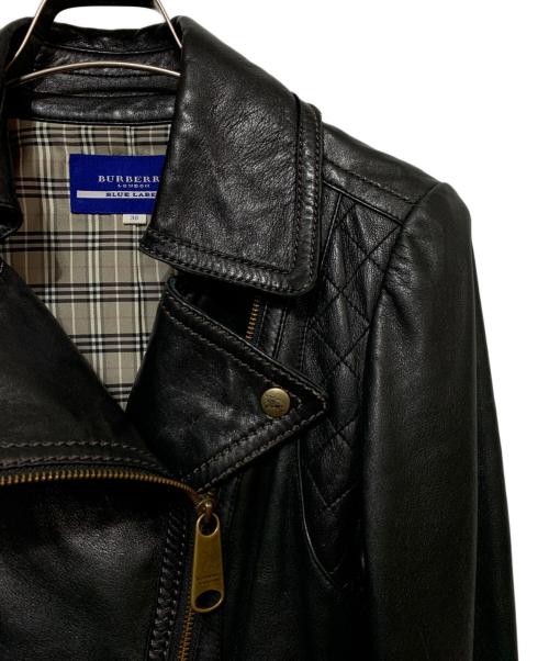 BURBERRY BLUE LABEL（バーバリーロンドンブルーレーベル）BURBERRY BLUE LABEL (バーバリーロンドンブルーレーベル) ラムレザージャケット ブラック サイズ:385の古着・服飾アイテム