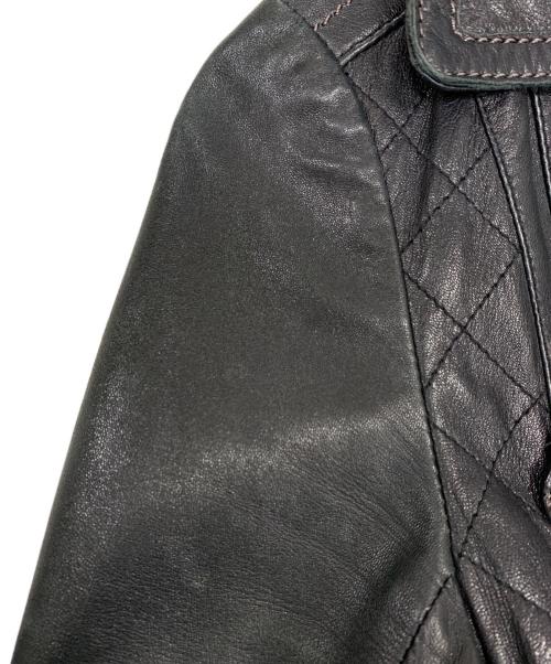 BURBERRY BLUE LABEL（バーバリーロンドンブルーレーベル）BURBERRY BLUE LABEL (バーバリーロンドンブルーレーベル) ラムレザージャケット ブラック サイズ:385の古着・服飾アイテム