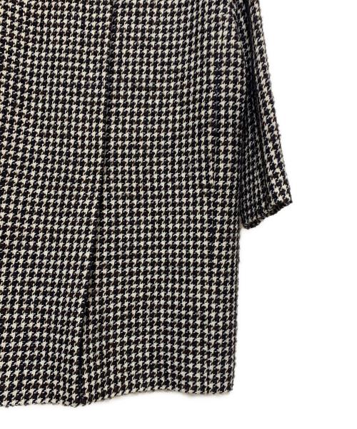 23区（ニジュウサンク）23区 (ニジュウサンク) ツイードノーカラーコート ブラック×ホワイト×ブラウン サイズ:38の古着・服飾アイテム