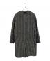 23区（ニジュウサンク）の古着「ツイードノーカラーコート」｜ブラック×ホワイト×ブラウン