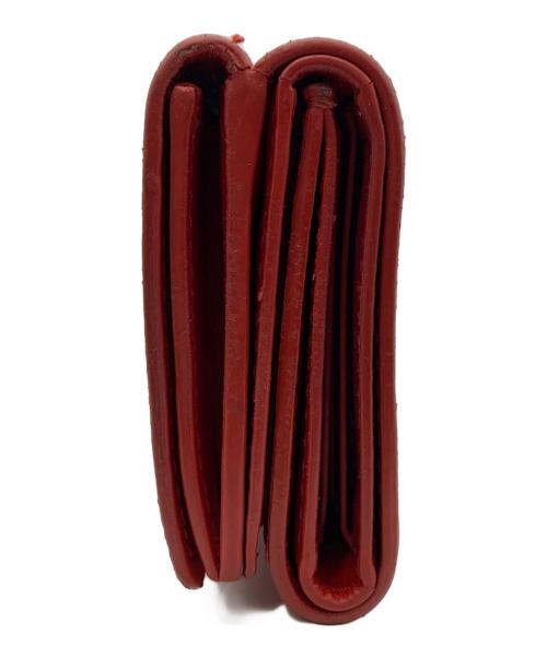 BOTTEGA VENETA（ボッテガベネタ）BOTTEGA VENETA (ボッテガベネタ) イントレチャート コンパクトウォレット レッドの古着・服飾アイテム