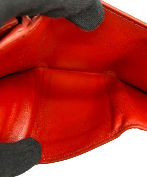 BOTTEGA VENETA（ボッテガベネタ）BOTTEGA VENETA (ボッテガベネタ) イントレチャート コンパクトウォレット レッドの古着・服飾アイテム