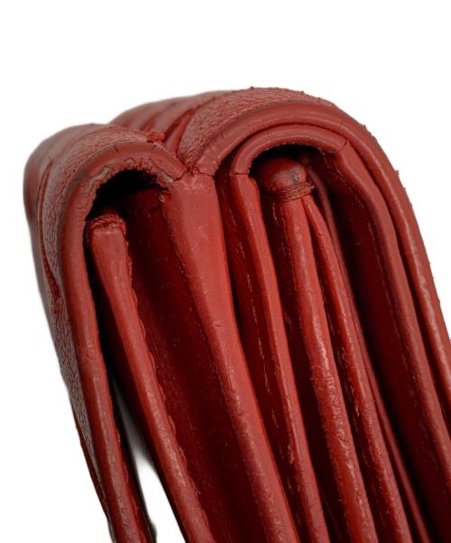 BOTTEGA VENETA（ボッテガベネタ）BOTTEGA VENETA (ボッテガベネタ) イントレチャート コンパクトウォレット レッドの古着・服飾アイテム