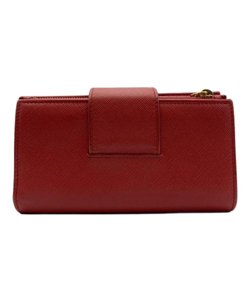 PRADA（プラダ）PRADA (プラダ) サフィアーノ 2つ折り長財布 レッドの古着・服飾アイテム