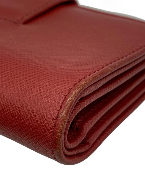 PRADA（プラダ）PRADA (プラダ) サフィアーノ 2つ折り長財布 レッドの古着・服飾アイテム