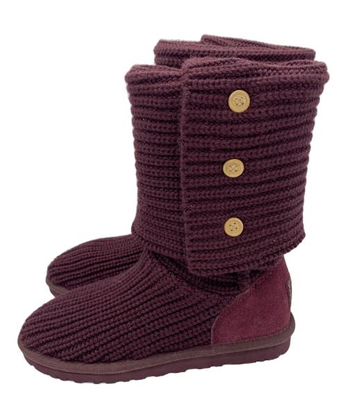 UGG（アグ）UGG (アグ) ニットブーツ パープル サイズ:23の古着・服飾アイテム