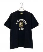 A BATHING APEア ベイシング エイプ）の古着「CAMO COLLEGE TEE」｜ブラック