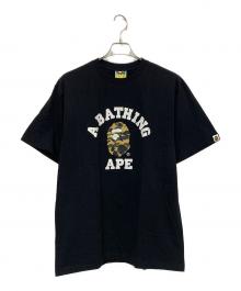 A BATHING APE（ア ベイシング エイプ）の古着「CAMO COLLEGE TEE」｜ブラック
