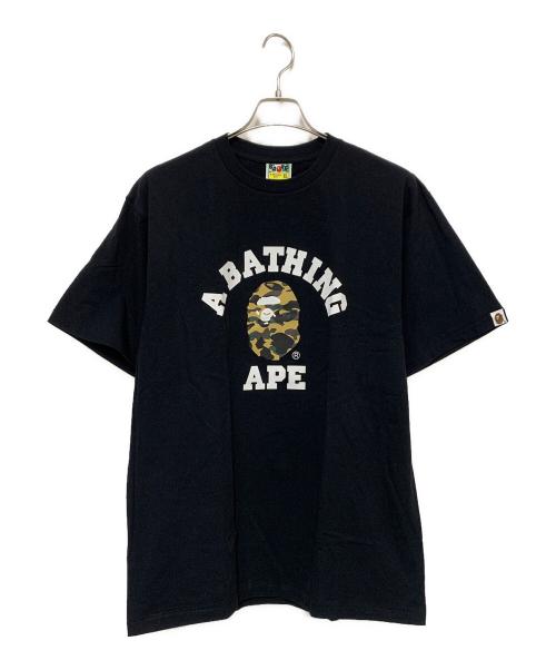 A BATHING APE（ア ベイシング エイプ）A BATHING APE (ア ベイシング エイプ) CAMO COLLEGE TEE ブラック サイズ:XLの古着・服飾アイテム