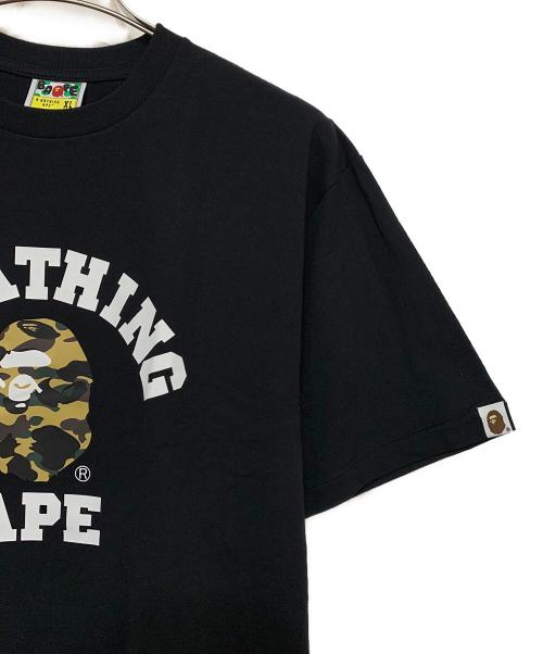 A BATHING APE（ア ベイシング エイプ）A BATHING APE (ア ベイシング エイプ) CAMO COLLEGE TEE ブラック サイズ:XLの古着・服飾アイテム