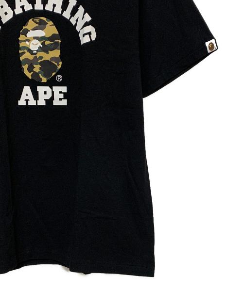 A BATHING APE（ア ベイシング エイプ）A BATHING APE (ア ベイシング エイプ) CAMO COLLEGE TEE ブラック サイズ:XLの古着・服飾アイテム