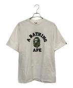 A BATHING APEア ベイシング エイプ）の古着「CAMO COLLEGE TEE」｜ホワイト