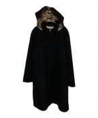BURBERRY LONDONバーバリーロンドン）の古着「カシミヤ混フーデッドコート」｜ブラック