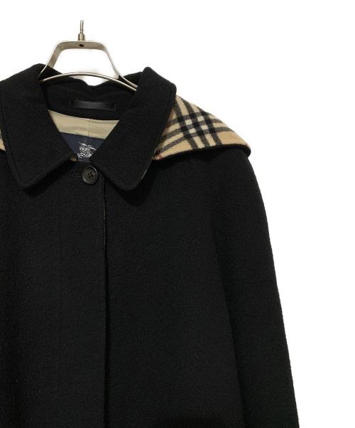 BURBERRY LONDON（バーバリーロンドン）BURBERRY LONDON (バーバリーロンドン) カシミヤ混フーデッドコート ブラック サイズ:15号の古着・服飾アイテム