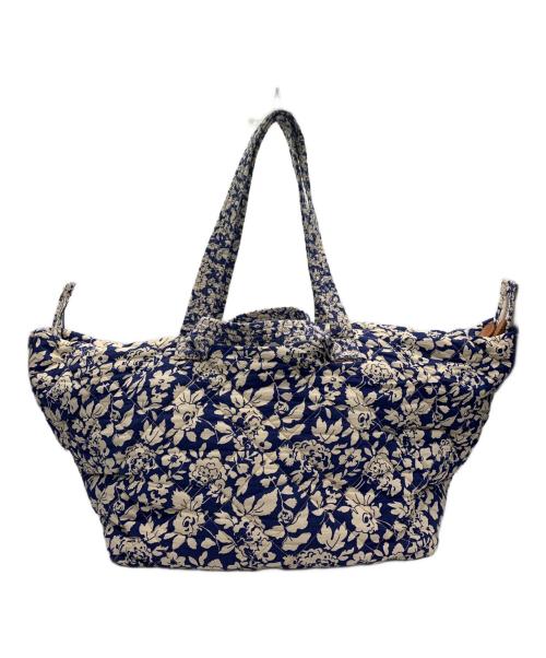 RALPH LAUREN（ラルフローレン）RALPH LAUREN (ラルフローレン) キルトフローラルトートバッグ ブルー×ホワイトの古着・服飾アイテム