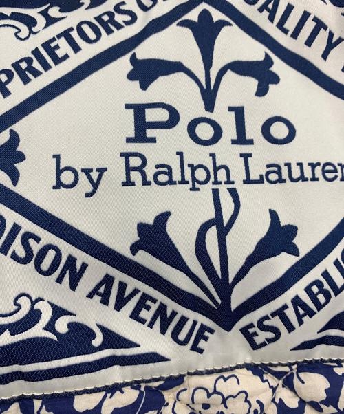 RALPH LAUREN（ラルフローレン）RALPH LAUREN (ラルフローレン) キルトフローラルトートバッグ ブルー×ホワイトの古着・服飾アイテム