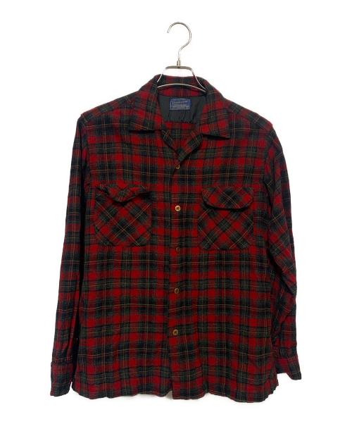 PENDLETON（ペンドルトン）PENDLETON (ペンドルトン) 50's ボードシャツ レッド×ブラック サイズ:Mの古着・服飾アイテム