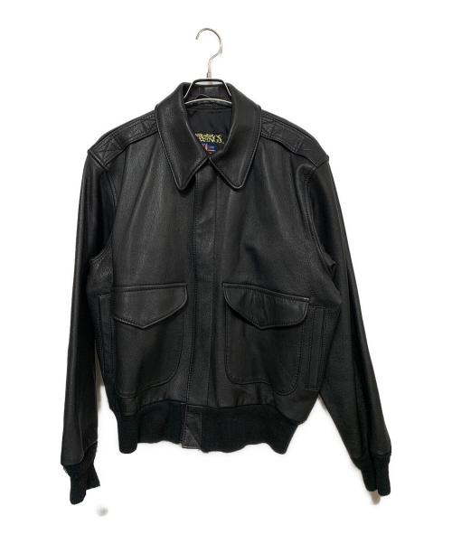 US.WINGS（ユーエス・ウィングス）US.WINGS (ユーエス・ウィングス) レザージャケット ブラック サイズ:Mの古着・服飾アイテム