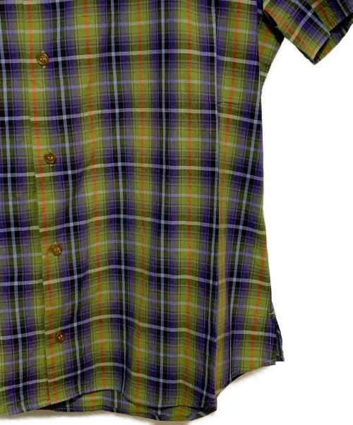 Vivienne Westwood man（ヴィヴィアン ウェストウッド マン）Vivienne Westwood man (ヴィヴィアン ウェストウッド マン) スカルオーブアシメ半袖シャツ グリーン×パープル サイズ:46の古着・服飾アイテム