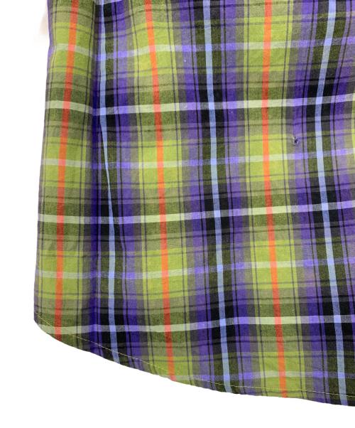 Vivienne Westwood man（ヴィヴィアン ウェストウッド マン）Vivienne Westwood man (ヴィヴィアン ウェストウッド マン) スカルオーブアシメ半袖シャツ グリーン×パープル サイズ:46の古着・服飾アイテム