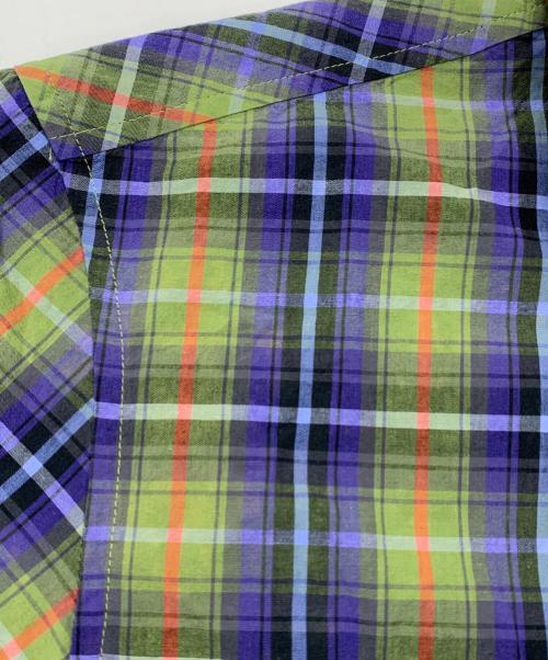 Vivienne Westwood man（ヴィヴィアン ウェストウッド マン）Vivienne Westwood man (ヴィヴィアン ウェストウッド マン) スカルオーブアシメ半袖シャツ グリーン×パープル サイズ:46の古着・服飾アイテム