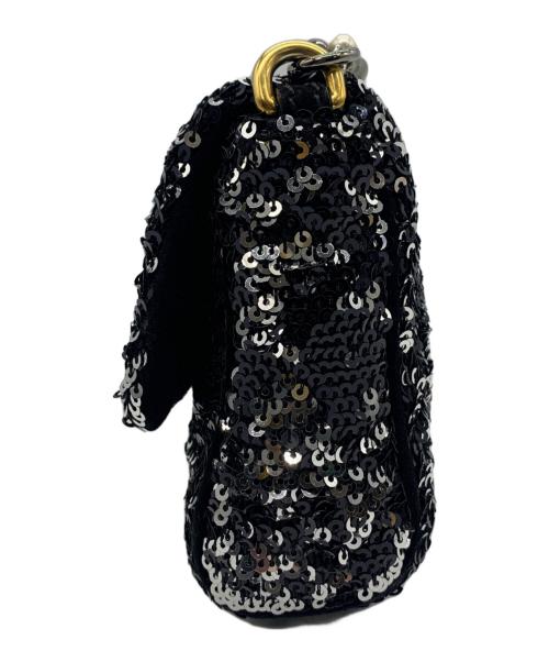 DOLCE & GABBANA（ドルチェ＆ガッバーナ）DOLCE & GABBANA (ドルチェ＆ガッバーナ) チェーンショルダースパンコールミニバッグ ブラックの古着・服飾アイテム