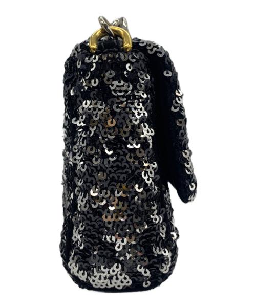 DOLCE & GABBANA（ドルチェ＆ガッバーナ）DOLCE & GABBANA (ドルチェ＆ガッバーナ) チェーンショルダースパンコールミニバッグ ブラックの古着・服飾アイテム