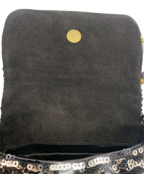 DOLCE & GABBANA（ドルチェ＆ガッバーナ）DOLCE & GABBANA (ドルチェ＆ガッバーナ) チェーンショルダースパンコールミニバッグ ブラックの古着・服飾アイテム