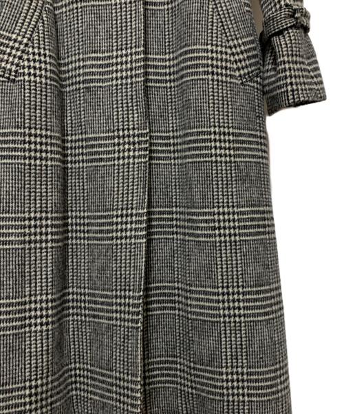 LA MARINE FRANCAISE（マリンフランセーズ）LA MARINE FRANCAISE (マリンフランセーズ) ベルト付メルトンコート ブラック×ホワイト サイズ:記載なし 未使用品の古着・服飾アイテム