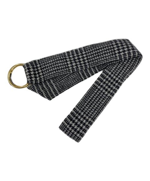 LA MARINE FRANCAISE（マリンフランセーズ）LA MARINE FRANCAISE (マリンフランセーズ) ベルト付メルトンコート ブラック×ホワイト サイズ:記載なし 未使用品の古着・服飾アイテム