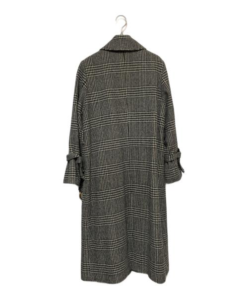 LA MARINE FRANCAISE（マリンフランセーズ）LA MARINE FRANCAISE (マリンフランセーズ) ベルト付メルトンコート ブラック×ホワイト サイズ:記載なし 未使用品の古着・服飾アイテム