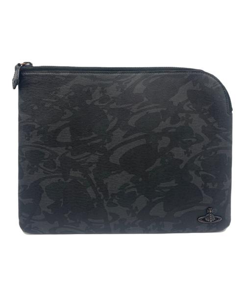 Vivienne Westwood（ヴィヴィアンウエストウッド）Vivienne Westwood (ヴィヴィアンウエストウッド) クラッチバッグ ブラック×グレーの古着・服飾アイテム