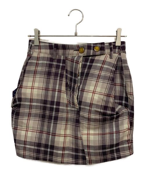 Vivienne Westwood RED LABEL（ヴィヴィアンウエストウッドレッドレーベル）Vivienne Westwood RED LABEL (ヴィヴィアンウエストウッドレッドレーベル) チェックスカート パープル サイズ:40 未使用品の古着・服飾アイテム