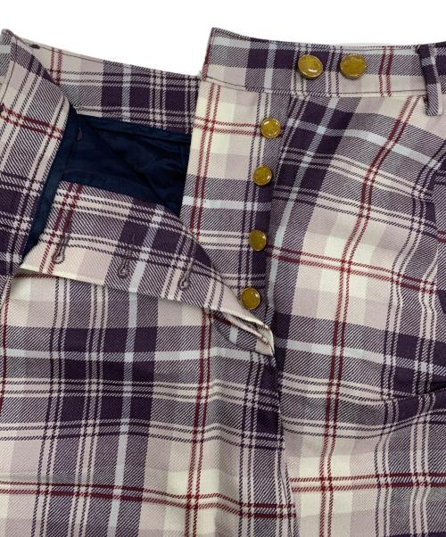 Vivienne Westwood RED LABEL（ヴィヴィアンウエストウッドレッドレーベル）Vivienne Westwood RED LABEL (ヴィヴィアンウエストウッドレッドレーベル) チェックスカート パープル サイズ:40 未使用品の古着・服飾アイテム
