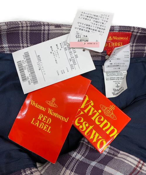 Vivienne Westwood RED LABEL（ヴィヴィアンウエストウッドレッドレーベル）Vivienne Westwood RED LABEL (ヴィヴィアンウエストウッドレッドレーベル) チェックスカート パープル サイズ:40 未使用品の古着・服飾アイテム