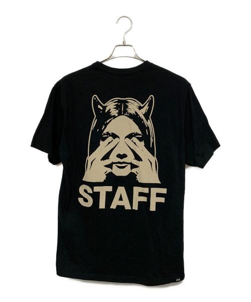 Hysteric Glamour（ヒステリックグラマー）Hysteric Glamour (ヒステリックグラマー) スタッフ プリントTシャツ ブラック サイズ:XLの古着・服飾アイテム