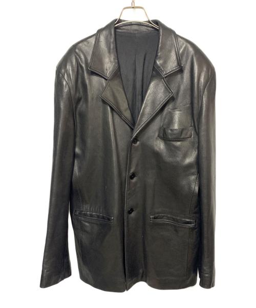agnes b homme（アニエスベーオム）agnes b homme (アニエスベーオム) ラムレザージャケット ブラック サイズ:54の古着・服飾アイテム
