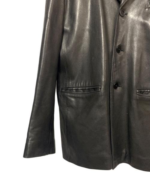 agnes b homme（アニエスベーオム）agnes b homme (アニエスベーオム) ラムレザージャケット ブラック サイズ:54の古着・服飾アイテム