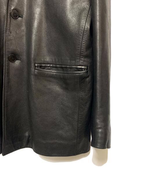 agnes b homme（アニエスベーオム）agnes b homme (アニエスベーオム) ラムレザージャケット ブラック サイズ:54の古着・服飾アイテム
