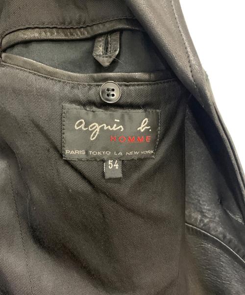 agnes b homme（アニエスベーオム）agnes b homme (アニエスベーオム) ラムレザージャケット ブラック サイズ:54の古着・服飾アイテム