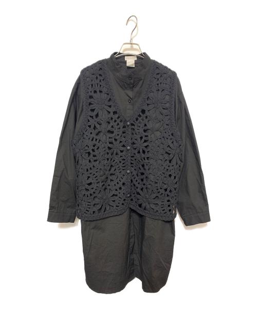 DRIES VAN NOTEN（ドリスヴァンノッテン）DRIES VAN NOTEN (ドリスヴァンノッテン) ドッキングシャツ ブラック サイズ:表記無しの古着・服飾アイテム