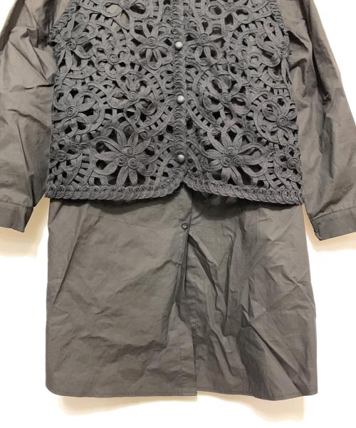 DRIES VAN NOTEN（ドリスヴァンノッテン）DRIES VAN NOTEN (ドリスヴァンノッテン) ドッキングシャツ ブラック サイズ:表記無しの古着・服飾アイテム