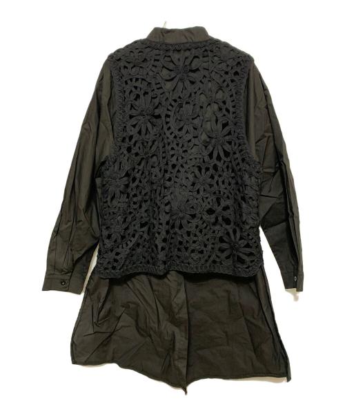 DRIES VAN NOTEN（ドリスヴァンノッテン）DRIES VAN NOTEN (ドリスヴァンノッテン) ドッキングシャツ ブラック サイズ:表記無しの古着・服飾アイテム