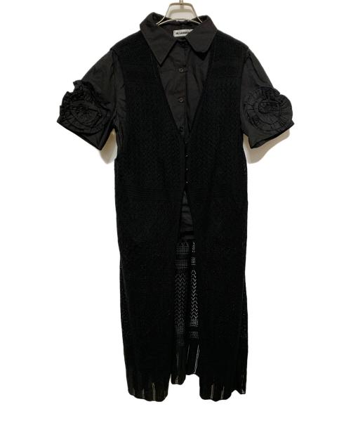 JIL SANDER（ジルサンダー）JIL SANDER (ジルサンダー) ドッキングワンピース ブラック サイズ:表記無しの古着・服飾アイテム